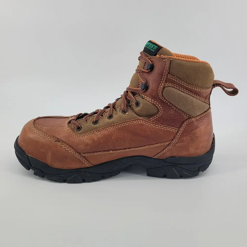 Hytest Apex Waterproof Composite Toe Work Boots 11.5W Brown Construction Safety